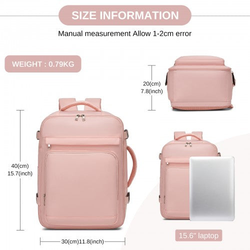 Kono BPK2601 40×20×30 cm pink travel backpack – detail view 6