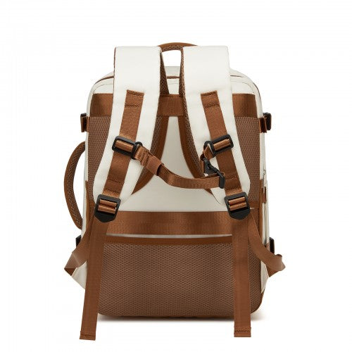 Kono BPK2601 40×20×30 cm beige and brown travel backpack – detail view 4