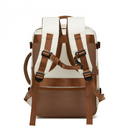 Kono BPK2601 40×20×30 cm beige and brown travel backpack – detail view 4