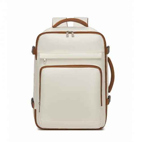 Kono BPK2601 40×20×30 cm beige and brown travel backpack – side view