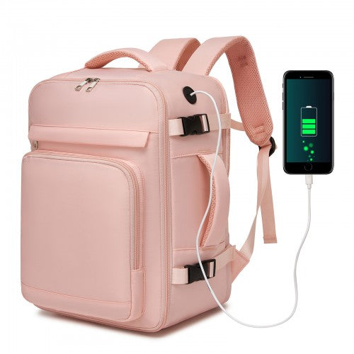 Kono BPK2601 40×20×30 cm pink travel backpack – front view