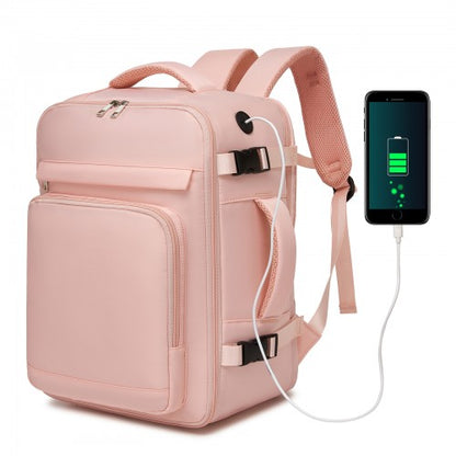 Kono BPK2601 40×20×30 cm pink travel backpack – front view