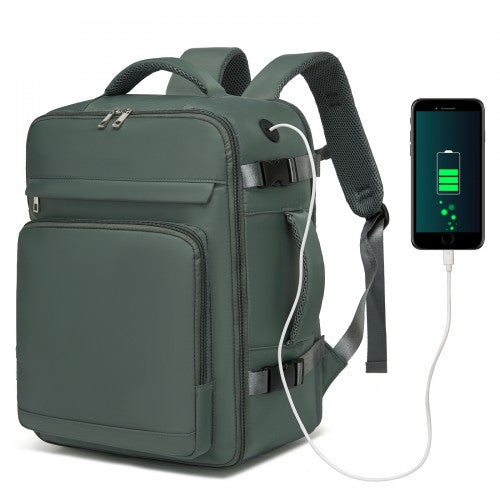 Kono BPK2601 40×20×30 cm green travel backpack – front view