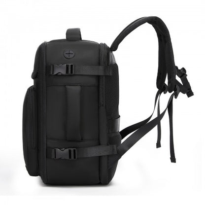 Kono BPK2601 40×20×30 cm black travel backpack – rear view