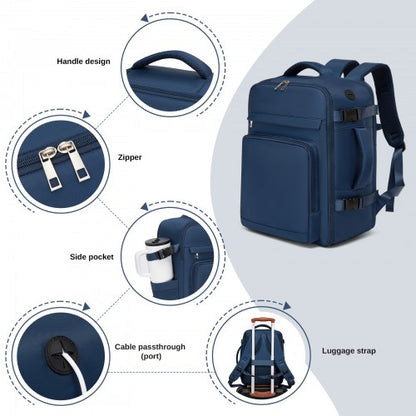 Kono BPK2601 40×20×30 cm navy travel backpack – detail view 8