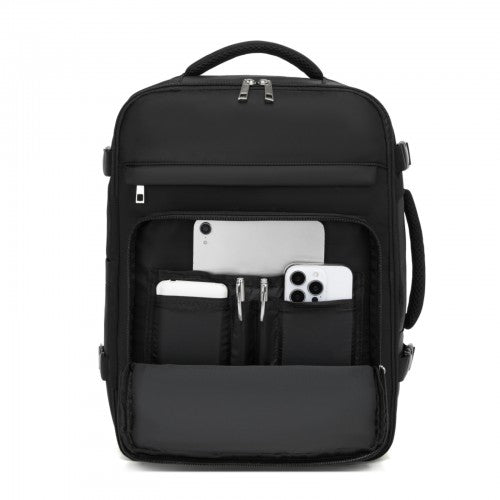 Kono BPK2601 40×20×30 cm black travel backpack – detail view 10
