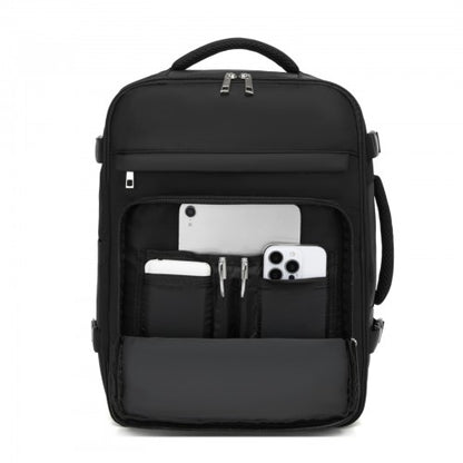 Kono BPK2601 40×20×30 cm black travel backpack – detail view 10