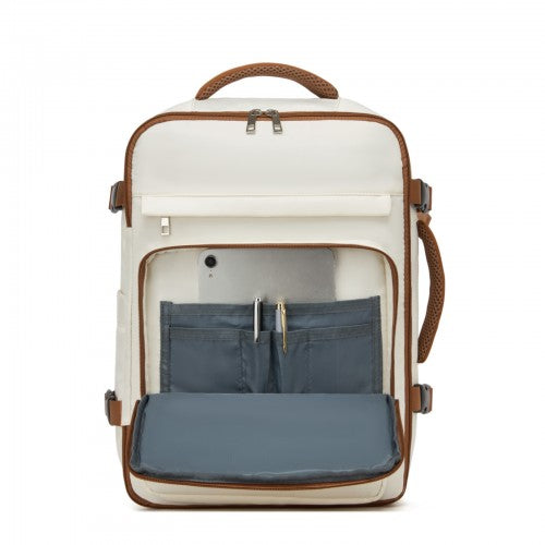 Kono BPK2601 40×20×30 cm beige and brown travel backpack – detail view 10