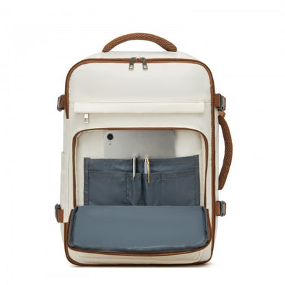 Kono BPK2601 40×20×30 cm beige and brown travel backpack – detail view 10
