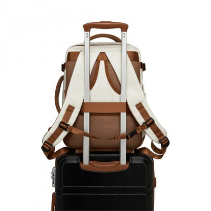 Kono BPK2601 40×20×30 cm beige and brown travel backpack – detail view 11