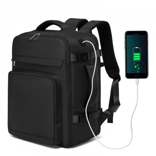 Kono BPK2601 40×20×30 cm black travel backpack – front view