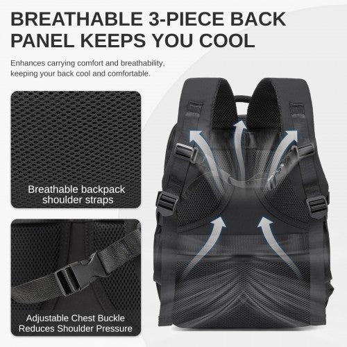 Kono BPK2602 40×30×20 cm black backpack – detail view 9