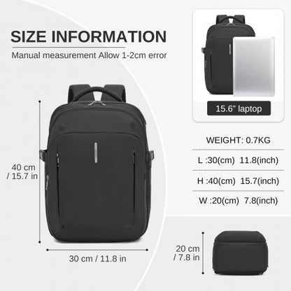 Kono BPK2602 40×30×20 cm black backpack – detail view 7