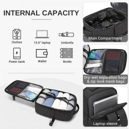 Kono BPK2602 40×30×20 cm black backpack – detail view 11