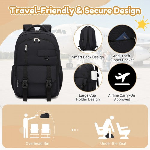 Kono BPK2605 black backpack – detail view 9