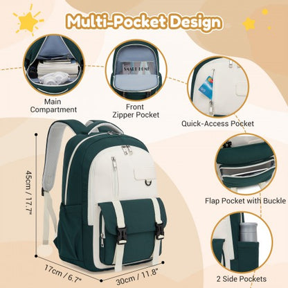 Kono BPK2605 green and beige backpack – detail view 6