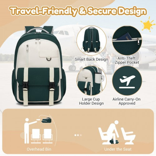 Kono BPK2605 green and beige backpack – detail view 9