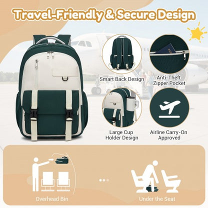 Kono BPK2605 green and beige backpack – detail view 9