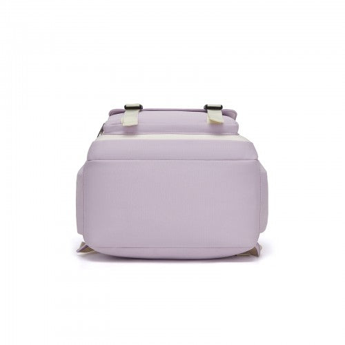 Kono BPK2605 purple and beige backpack – detail view 5