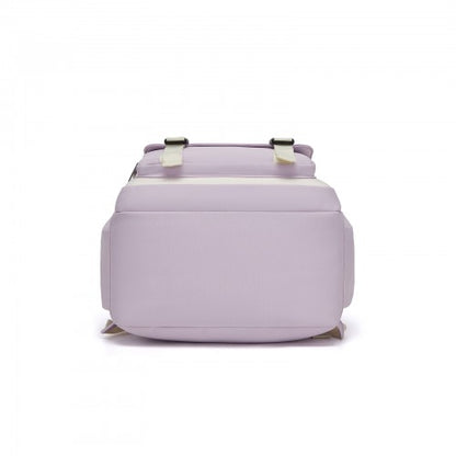 Kono BPK2605 purple and beige backpack – detail view 5