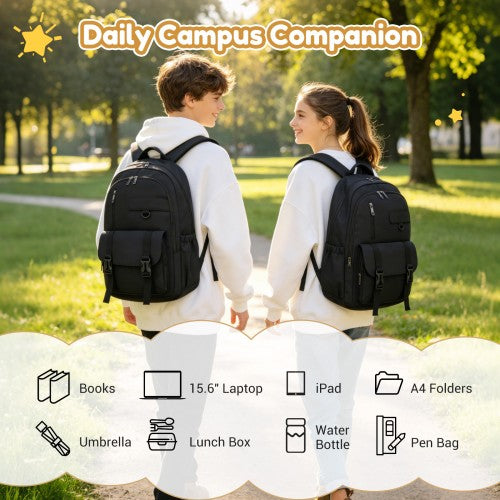 Kono BPK2605 black backpack – detail view 11