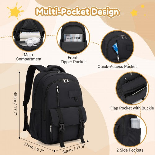 Kono BPK2605 black backpack – detail view 6