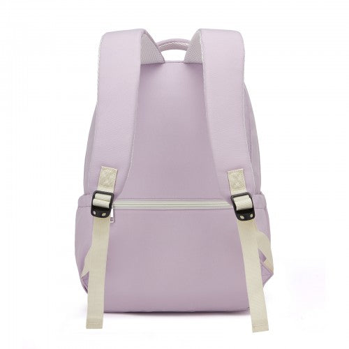 Kono BPK2605 purple and beige backpack – detail view 4