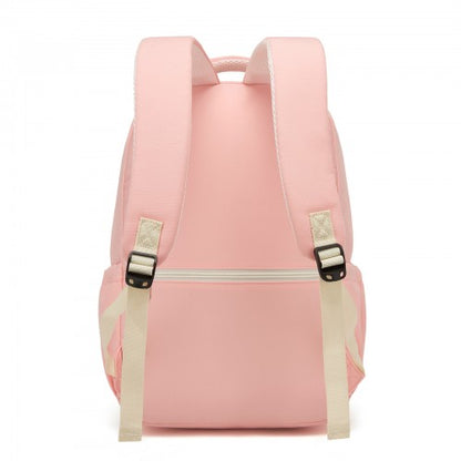 Kono BPK2605 pink and beige backpack – detail view 4