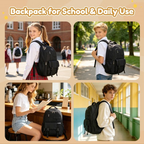 Kono BPK2605 black backpack – detail view 12
