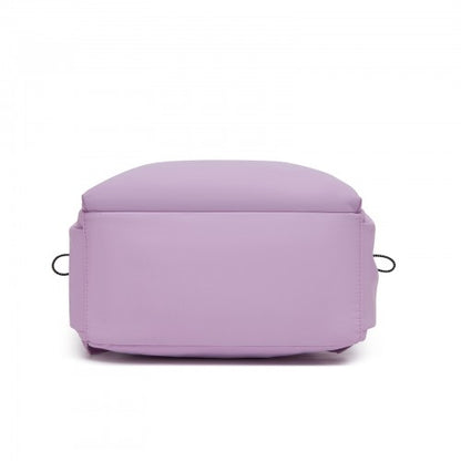 BPK2606 - KONO Stylish Solid-Color Casual Backpack for School and Weekend Trips with Multi-Pocket Storage - Purple
