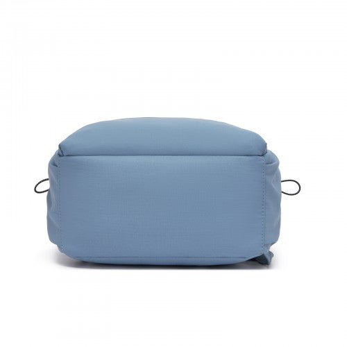 BPK2606 - KONO Stylish Solid-Color Casual Backpack for School and Weekend Trips with Multi-Pocket Storage - Blue