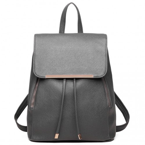Miss Lulu BPM2427 grey backpack – front view