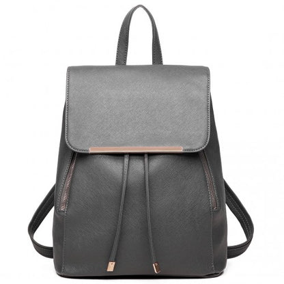 Miss Lulu BPM2427 grey backpack – front view