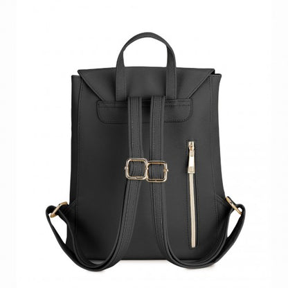 Miss Lulu BPM2427 black backpack – rear view