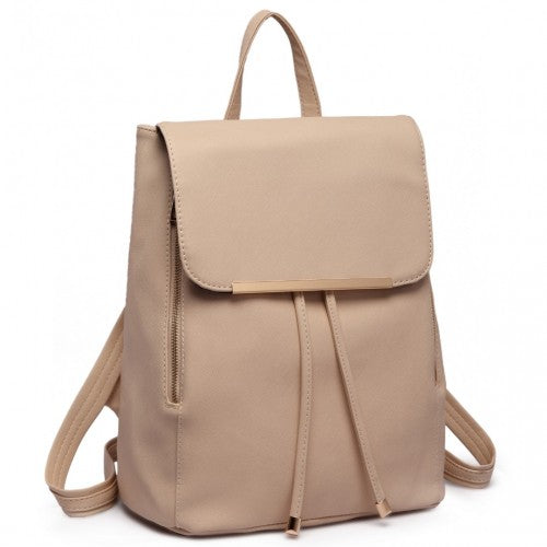 Miss Lulu BPM2427 beige backpack – side view
