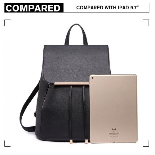 Miss Lulu BPM2427 black backpack – detail view 6