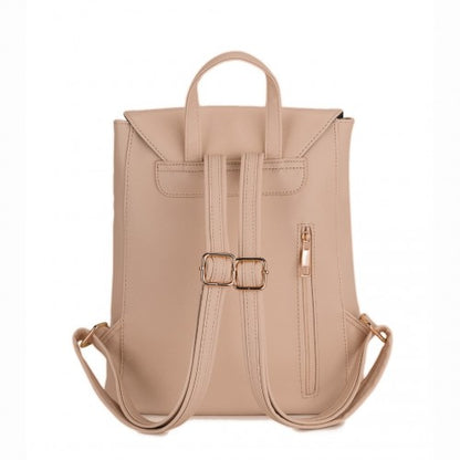 Miss Lulu BPM2427 beige backpack – rear view