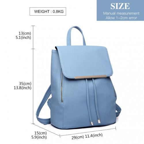 Miss Lulu BPM2427 blue backpack – detail view 5