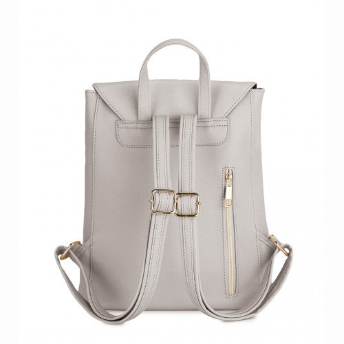 Miss Lulu BPM2427 grey backpack – rear view