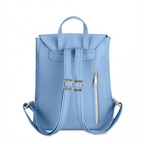 Miss Lulu BPM2427 blue backpack – rear view