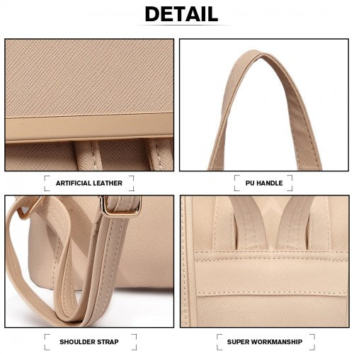 Miss Lulu BPM2427 beige backpack – detail view 7