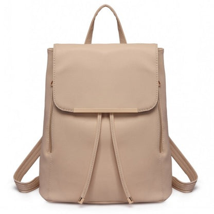 Miss Lulu BPM2427 beige backpack – front view