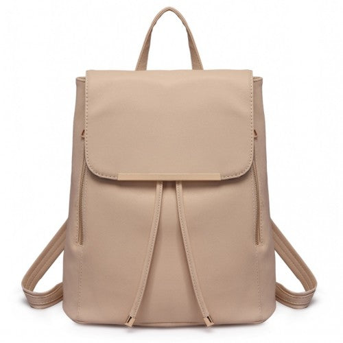 Miss Lulu BPM2427 beige backpack – front view