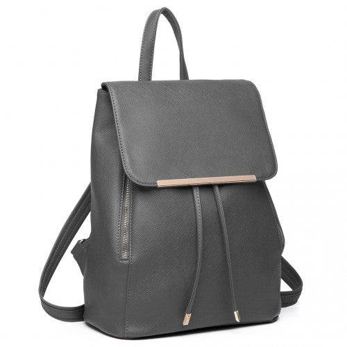 Miss Lulu BPM2427 grey backpack – side view