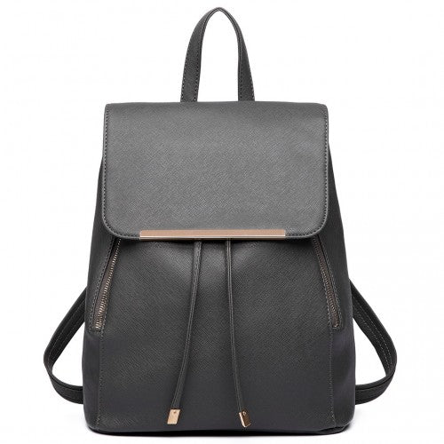 Miss Lulu BPM2427 black backpack – front view