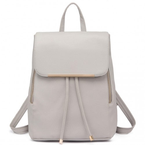 Miss Lulu BPM2427 grey backpack – front view