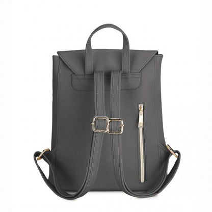 Miss Lulu BPM2427 grey backpack – rear view