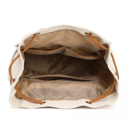 Miss Lulu BPM2427 beige and brown backpack – detail view 9