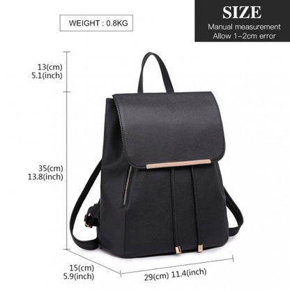 Miss Lulu BPM2427 black backpack – detail view 5