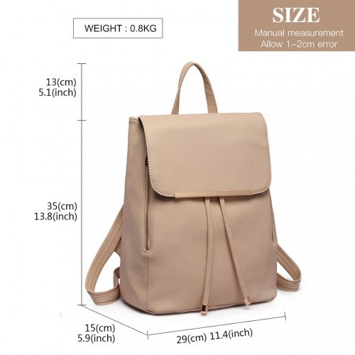 Miss Lulu BPM2427 beige backpack – detail view 5